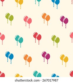 Illustration Seamless Pattern Multicolored Balloons for Happy Birthday - Vector