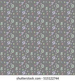 illustration seamless pattern numbers
