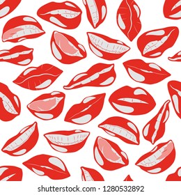 Illustration Seamless Pattern red Lips for the creative use in graphic design