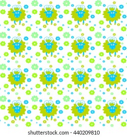 Illustration of a seamless pattern with sheep