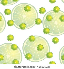 Illustration Seamless Pattern Slices of Lime same sizes, Repetition Background - Vector