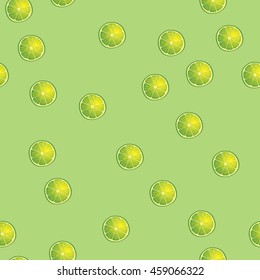 Illustration Seamless Pattern Slices of Lime same sizes on light green, Repetition Background - Vector