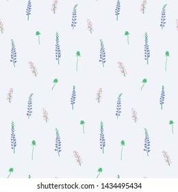 Illustration of seamless pattern of stachys