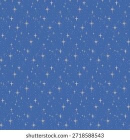 Illustration of seamless pattern of starry night sky