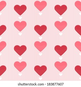 Illustration of Seamless pattern with sweet hearts