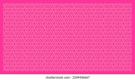 Illustration seamless pattern with texture and artistic abstract pointed triangular geometric shape overlay in pink and light pink vintage handmade antique with dark black frame and frame background