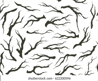 illustration of seamless pattern of tree branches