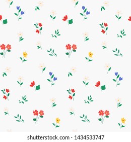 Illustration of seamless pattern of wildflowers