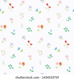 Illustration of seamless pattern of wildflowers