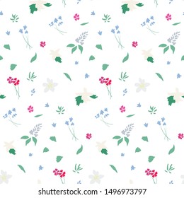 Illustration of seamless pattern of wildflowers