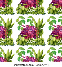 Illustration of a seamless plants