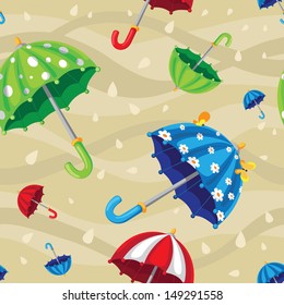 illustration of a seamless rainbow umbrellas