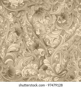 illustration of seamless retro floral background