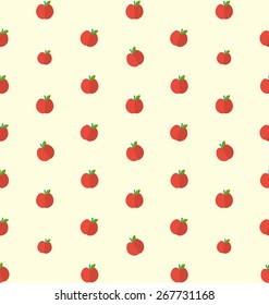 Illustration Seamless Texture with Bright Apples, Food Background - Vector