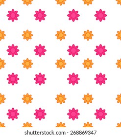 Illustration Seamless Texture with Flowers, Elegance Child Pattern - Vector