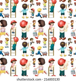 Illustration of a seamless workers