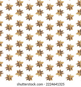 ilustración. fondo amarillo transparente. Patrón con estrellas anís. badian.flower joyero 3D sobre fondo blanco.