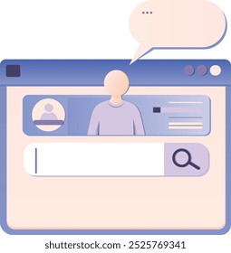 Illustration of a search box with an assistant