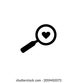 illustration search logo icon vector graphic symbol heart love zoom app web business company online mobile boyfriend partner find