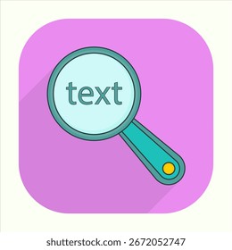 Illustration eines Suchtext-Websymbols. Symbol, das sich auf Designelemente bezieht. geeignet für Web-Site, App, Benutzeroberflächen, Element, druckbare etc. flache Icon-Stil. einfaches Vektordesign editierbar
