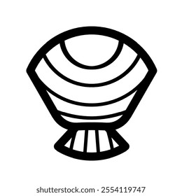 Illustration of a seashell icon on a white background