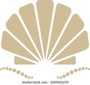 illustration of seashell logo with line of pearl in vector
