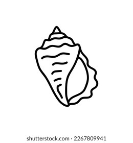 Ilustración con náuseas de conchas marinas. Objeto para logotipo, tarjeta, volante. Signo minimalista para logo, emblema, pancarta. Ilustración dibujada a mano con fósil amoníaco en estilo moderno