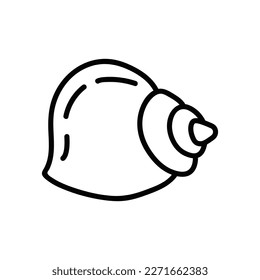 Illustration with seashell nautilus. Object for logo, card, flyer. Minimalist sign for logo, emblem, banner. Hand drawn illustration with ammonite fossil in modern style