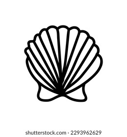 Illustration with seashell nautilus. Object for logo, card, flyer. Minimalist sign for logo, emblem, banner. Hand drawn illustration with ammonite fossil in modern style