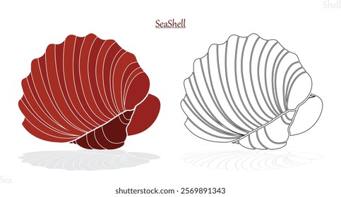 illustration of seashell. Snail vector icon.