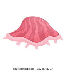 Illustration of a seashell with wavy stripes isolated on white background