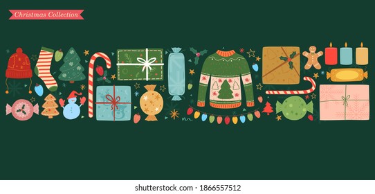 illustration of seasonal greeting and holiday background for Merry Christmas and Happy New Year