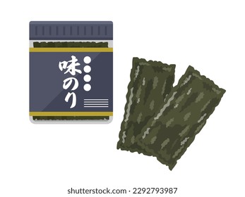 An illustration of seasoned seaweed in a container.
An illustration of seasoned seaweed in a container.
Aginori in Japanese means "flavored seaweed".