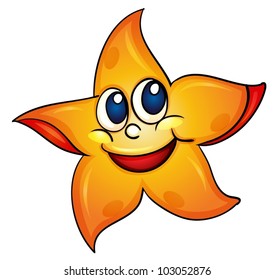 Illustration of a seastar on white
