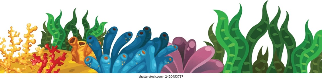 Illustration of a seaweed with coral vector