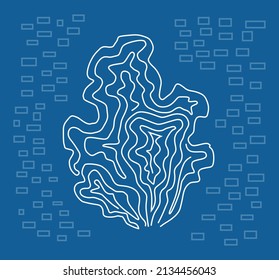 Illustration seaweed on a blue background