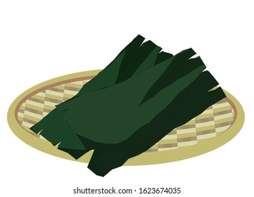 Illustration of a seaweed riding in a colander dry