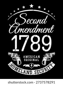 Illustration Second Amendment 1789 The American Homeland Security Simply Design