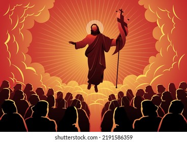 An Illustration Of Second Coming Of Jesus Christ. Biblical Series