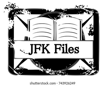 Illustration of secret JFK files isolated on white background