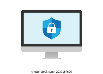Eine Illustration eines sicheren Desktop-Computers