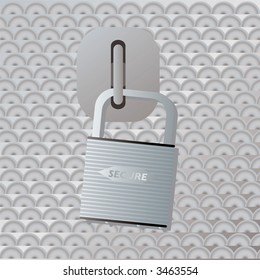illustration of a secure locker on a metal door