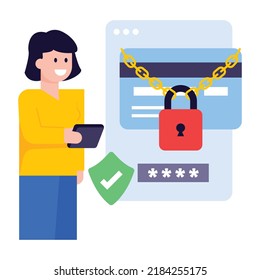 An illustration of secure payment flat design 