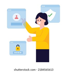 An illustration of secure profile flat design 