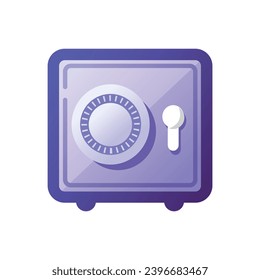 Illustration of a secure safe. Locked safe icon