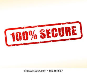 Illustration of secure text buffered on white background