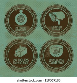 Illustration of security camera, security cameras icons, vector illustration