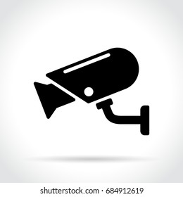 Illustration of security camera icon on white background