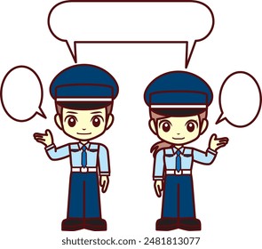 Illustration of a security guard character