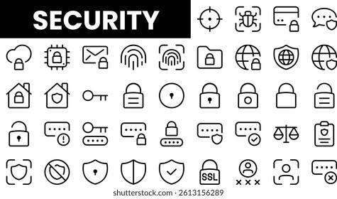Illustration of security icons depicting various aspects of digital safety.